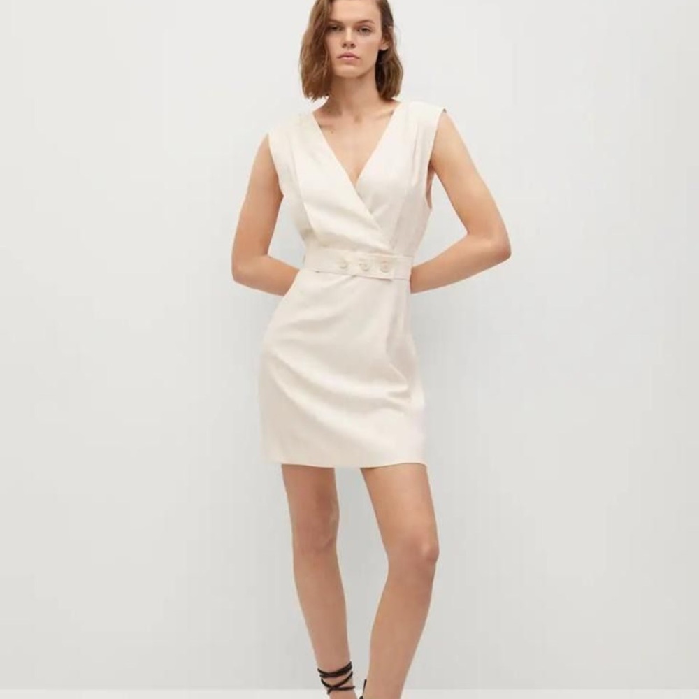 MANGO Wrap Neckline Dress.